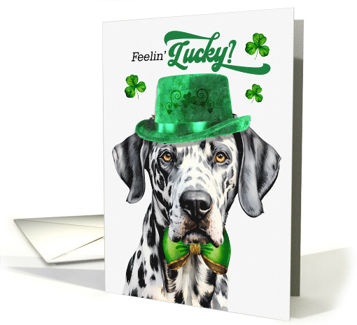 St Patrick's Day Dalmatian Dog Feelin' Lucky Clovers card (1756154)