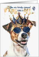 Birthday Smooth Coat Jack Russell Terrier Dog King for a Day card