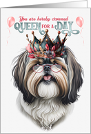 Birthday Shih Tzu Dog Funny Queen for a Day card