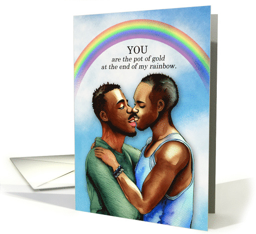 Partner Anniversary African American Gay Couple Rainbow card (1768330)