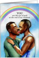 Valentine’s Day African American Gay Couple Rainbow card