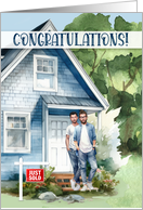 New Home Congratulations Handsome Gay Couple card