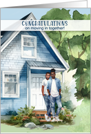 Moving in Together Congratulations African American Gay Couple card