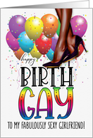Girlfriend Happy Birth GAY African American Female Legs in Pumps card