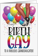 Granddaughter Birth GAY African American Teenage Legs High Tops card