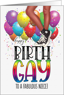 Niece Birth GAY African American Teenage Legs in High Tops card