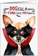 Chihuahua Dog Funny Halloween Count DOGcula card