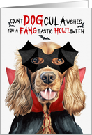 Cocker Spaniel Dog Funny Halloween Count DOGcula card