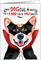 Pembroke Welsh Corgi Dog Funny Halloween Count DOGcula card