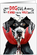 Dalmatian Dog Funny Halloween Count DOGcula card