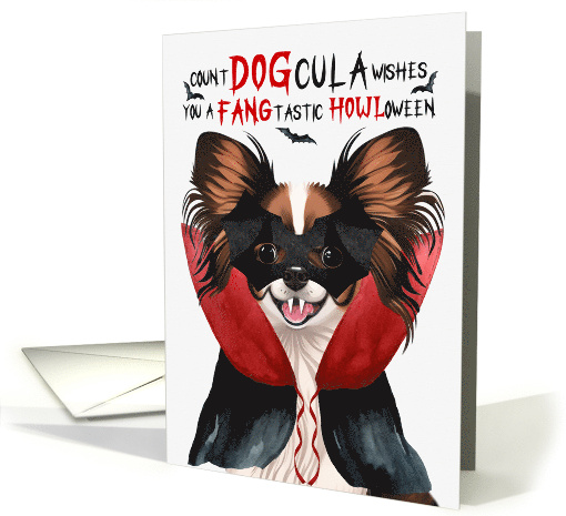 Papillon Dog Funny Halloween DOGcula card (1782496)