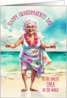 Oma Grandparents Day Beach Theme Cool German Grandma card