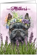 Mother’s Day Affenpinscher Dog with Lavender Botanicals card
