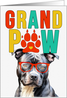 GrandPAW Grey Pit Bull Dog Grandparents Day from Granddog card