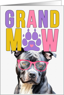 GrandMAW Grey Pit Bull Dog Grandparents Day from Granddog card