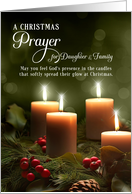 for Daughter and Family Christian Christmas Prayer Glowing Candles card