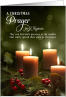 for Chaplain Christian Christmas Prayer Candles and Pines card