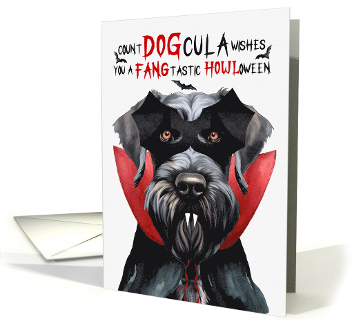 Giant Schnauzer Dog Funny Halloween Count DOGcula card (1797624)