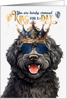 Birthday Barbet Dog Funny King for a Day card