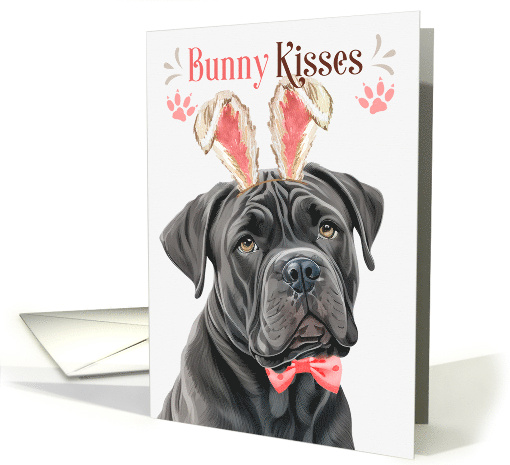 Easter Bunny Kisses Cane Corso Dog in Bunny Ears card (1802012)