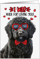 Valentine’s Day Black Labradoodle Dog Made for Loving You card