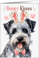 Easter Bunny Kisses Pumi Dog in Bunny Ears card