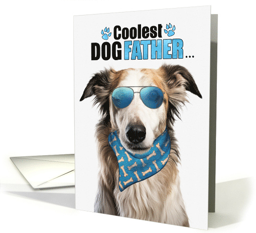 Father's Day Borzoi Dog Coolest Dogfather Ever card (1811152)