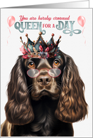 Birthday Chocolate Cocker Spaniel Dog Funny Queen for a Day card