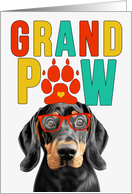 GrandPAW Black and Tan Coonhound Dog Grandparents Day card