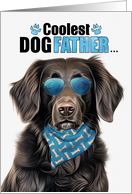 Father’s Day Flat Coat Retriever Dog Coolest Dogfather Ever card