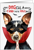 Rat Terrier Dog Funny Halloween Count DOGcula card