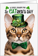 Bengal Cat Funny St CATrick’s Day Lucky Charm card