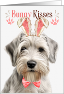 Easter Bunny Kisses Sealyham Terrier Dog in Bunny Ears card