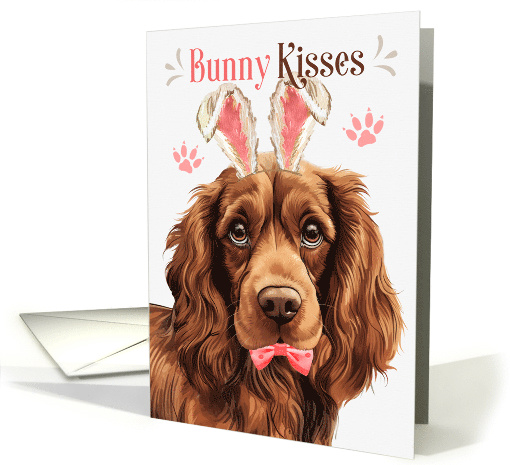 Easter Bunny Kisses Sussex Spaniel Dog in Bunny Ears card (1817906)