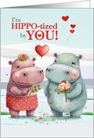 Kids HIPPOtized By You Cute Hippopotamus Valentine’s Day card