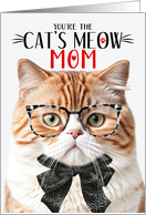 Orange Tabby British Shorthair Cat Mother’s Day Meow Humor card
