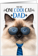 Birman Seal Point Cat Father’s Day for Dad One Cool Cat card