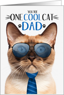 Burmese Seal Point Cat Father’s Day for Dad One Cool Cat card