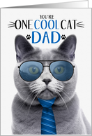 Gray Chartreux Cat Father’s Day for Dad One Cool Cat card