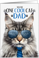 Silver Maine Coon Cat Father’s Day for Dad One Cool Cat card
