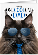 Brown Black Maine Coon Cat Father’s Day for Dad One Cool Cat card