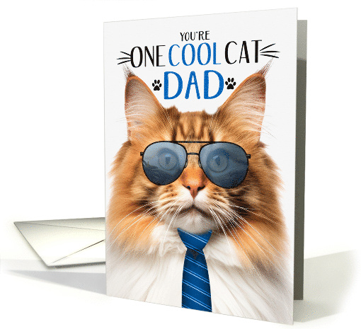 Norwegian Forest Cat Red Father's Day One Cool Cat card (1826326)