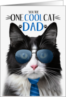 Black White Tuxedo Cat Father’s Day One Cool Cat card