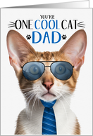 Tri Color Oriental Shorthair Cat Father’s Day One Cool Cat card