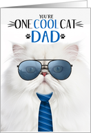 White Persian Cat Father’s Day One Cool Cat card