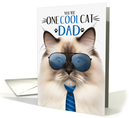 Ragdoll Seal Point Cat Father's Day for Dad One Cool Cat card