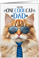 Fluffy Orange Tabby Cat Father’s Day for Dad One Cool Cat card