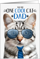 Silver Tabby Cat Father’s Day for Dad One Cool Cat card