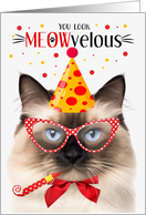 Birman Cat MEOWvelous Birthday card