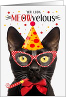 Bombay Black Cat MEOWvelous Birthday card